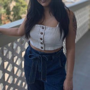 Forever 21 Buttoned Crop Top